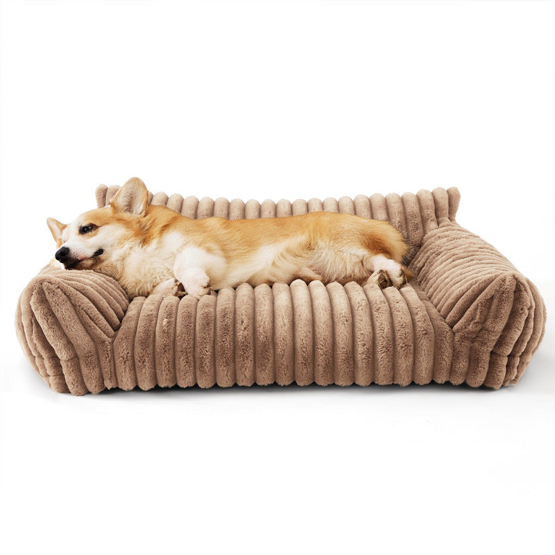 VelvetNap Plush Pet Sofa Bed 🛋️🐾 — Washable Rabbit Fur All-Season Dog & Cat Mattress