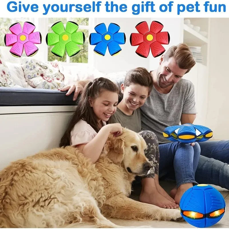 GlowChase UFO Dog Toy 🐶✨ — Light-Up Flying Saucer Ball for Indoor & Outdoor Play
