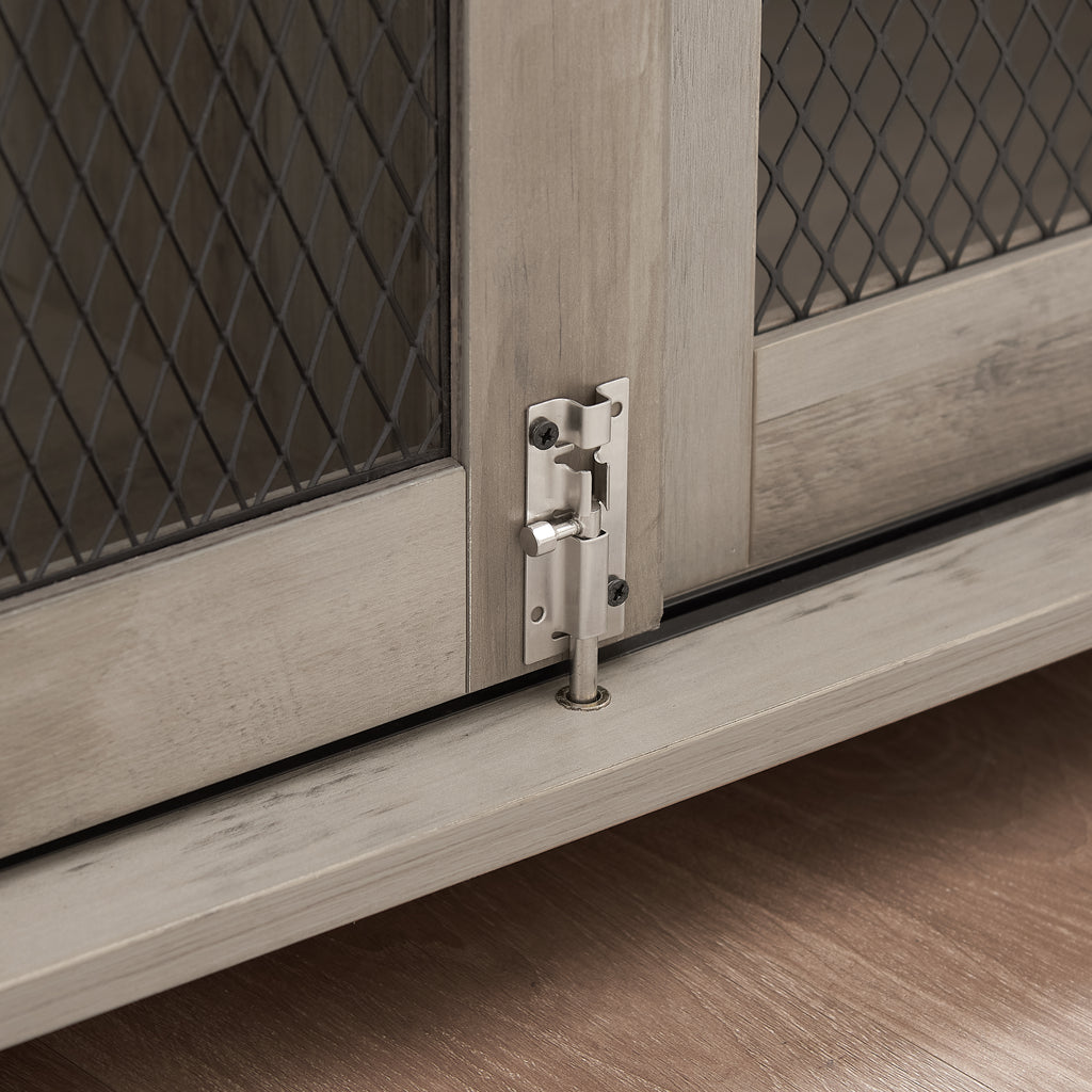 The HomeNest Farmhouse Dog Crate Furniture - Sliding Barn Door Kennel End Table with Flip-Top! 🐶🏡