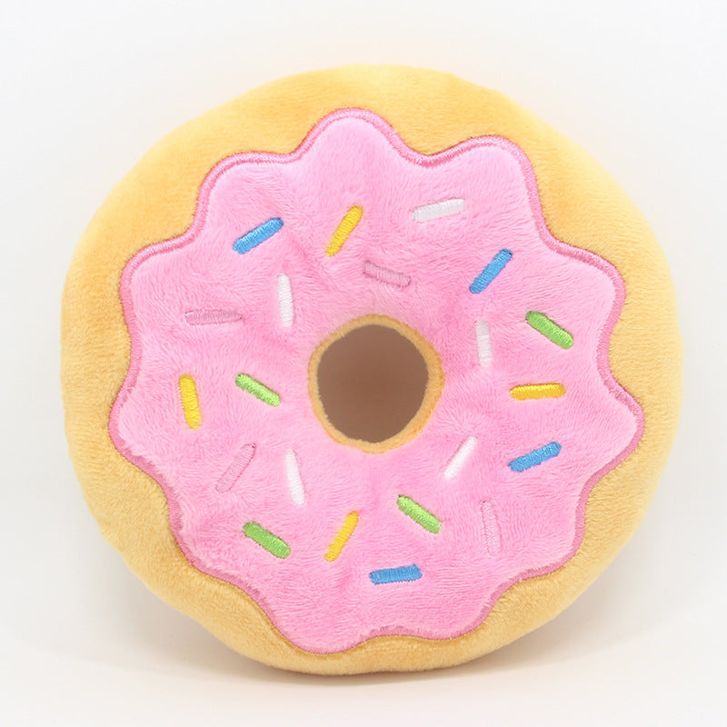 DonutDream Plush Squeaky Dog Toy 🥩🐶 — Soft Holiday Donut Chew & Comfort Toy