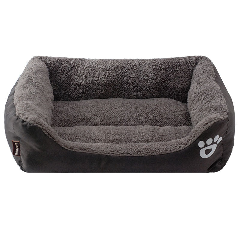 PawPrint Fleece Pet Sofa Bed 🐾🛋️ — Waterproof Non-Slip Warm Nest for Dogs & Cats, 11 Colors