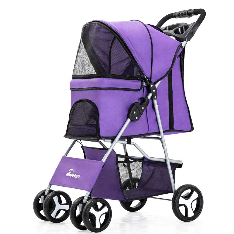 🐾 The Rolls-Royce of Pet Strollers – Foldable 4-Wheel Cart for Cats & Dogs 🐶🐱