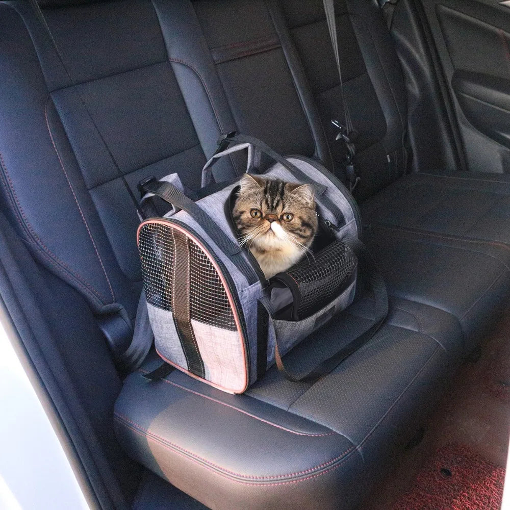 🐾 The Ultimate 6-in-1 Folding Pet Carrier – Bag, Car Seat, Basket & More! 🐶🐱