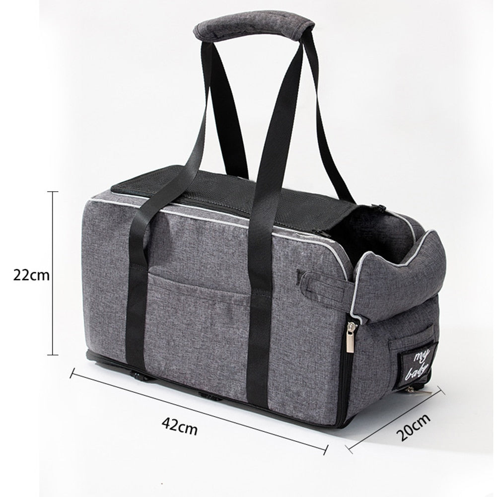 🚗🐾 Cozy Car Console Pet Seat – Portable Travel Bed & Booster for Dogs & Cats!