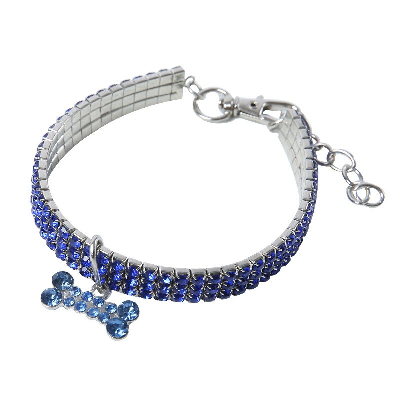 The BlingBone Crystal Dog Collar - Sparkling Bone Pendant Necklace for Small & Medium Dogs! 🐶💎