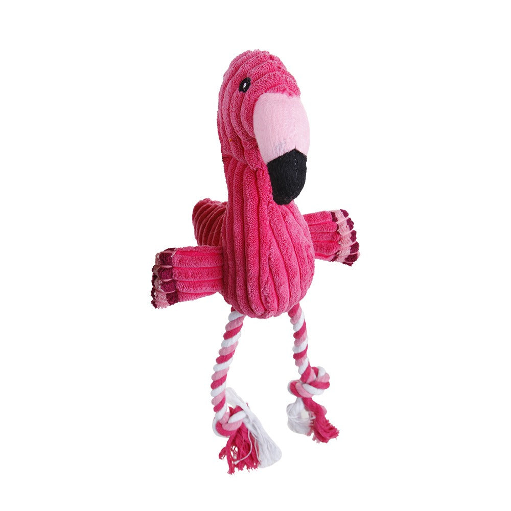 FlamingoBFF Plush Squeaky Dog Toy 🦩🐶 — Cuddly Corduroy Chew & Comfort Toy for Dogs & Cats