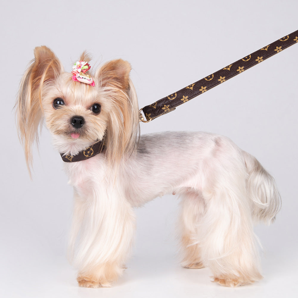 The LuxeLeash PU Leather Dog Collar & Leash Set - Stylish Anti-Tangle Walking Set for Dogs & Cats! 🐶🦴