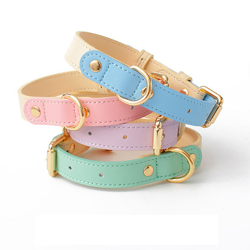 The LeatherLux Dog Collar - Genuine Leather Collar for Dogs & Cats in Gorgeous Colors! 🐶🦴