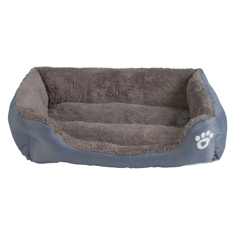 PawPrint Fleece Pet Sofa Bed 🐾🛋️ — Waterproof Non-Slip Warm Nest for Dogs & Cats, 11 Colors