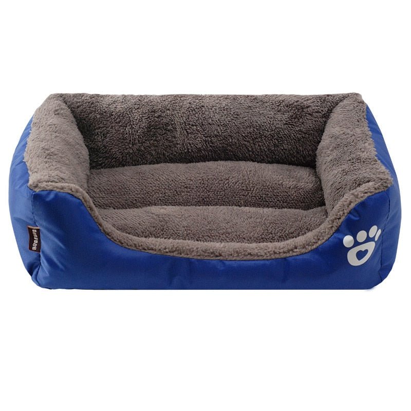 PawPrint Fleece Pet Sofa Bed 🐾🛋️ — Waterproof Non-Slip Warm Nest for Dogs & Cats, 11 Colors