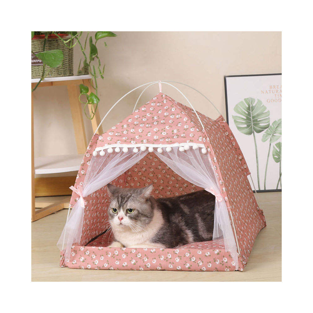WigWam Pet Teepee Tent Bed ⛺🐾 — Indoor Canvas Tent House for Dogs & Cats
