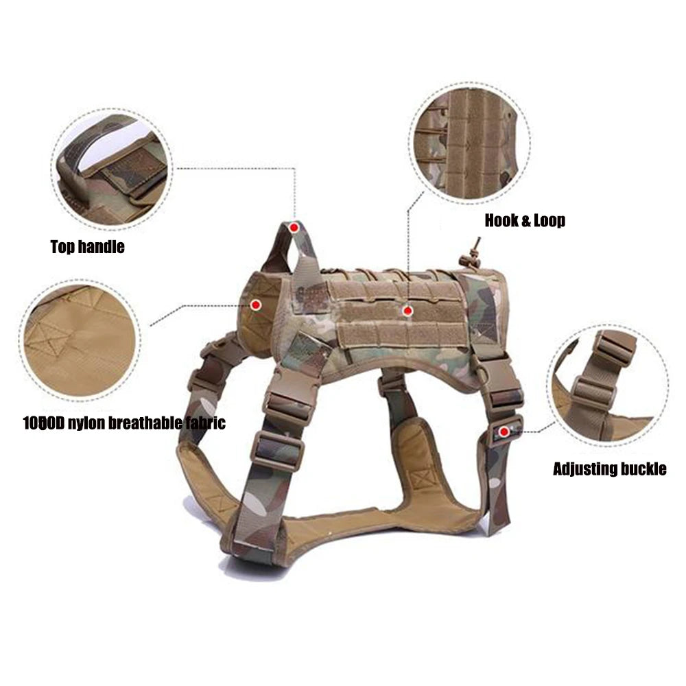 The TactiPup Dog Vest - Breathable Military-Style Harness for Active Dogs! 🐾🎖️