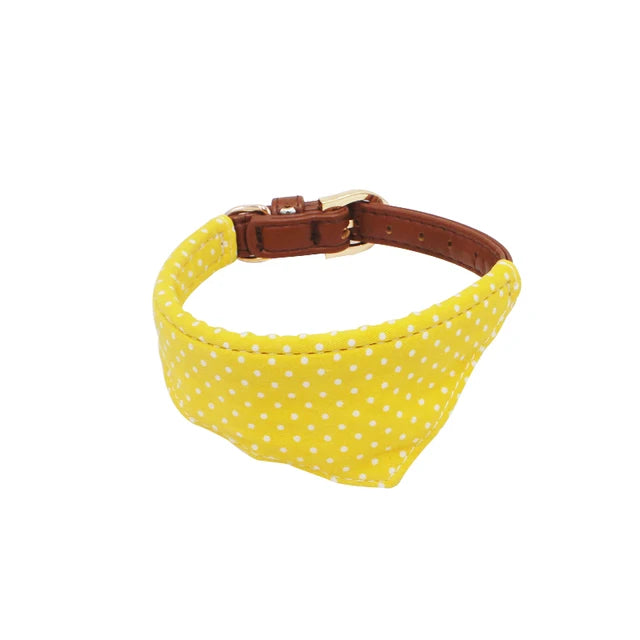 The DottyBow Pet Collar, Bandana & Leash Set - Adorable Polka Dot PU Leather for Dogs & Cats! 🐶🎁