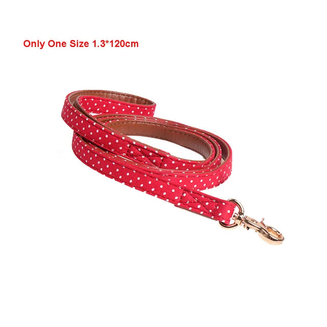 The DottyBow Pet Collar, Bandana & Leash Set - Adorable Polka Dot PU Leather for Dogs & Cats! 🐶🎁